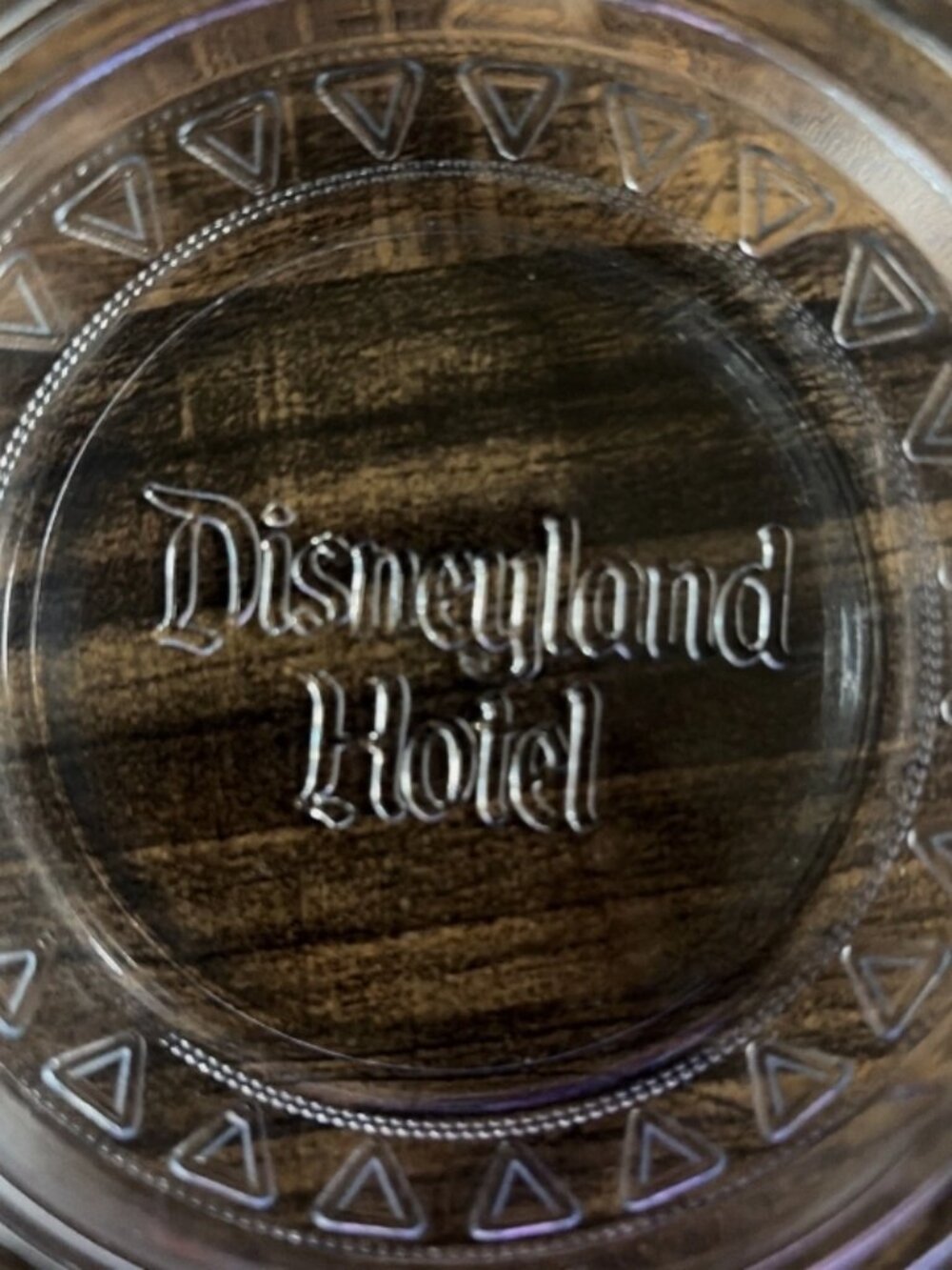 Vintage 1970s Disneyland Hotel Clear Glass Ashtray 4” Walt Disney